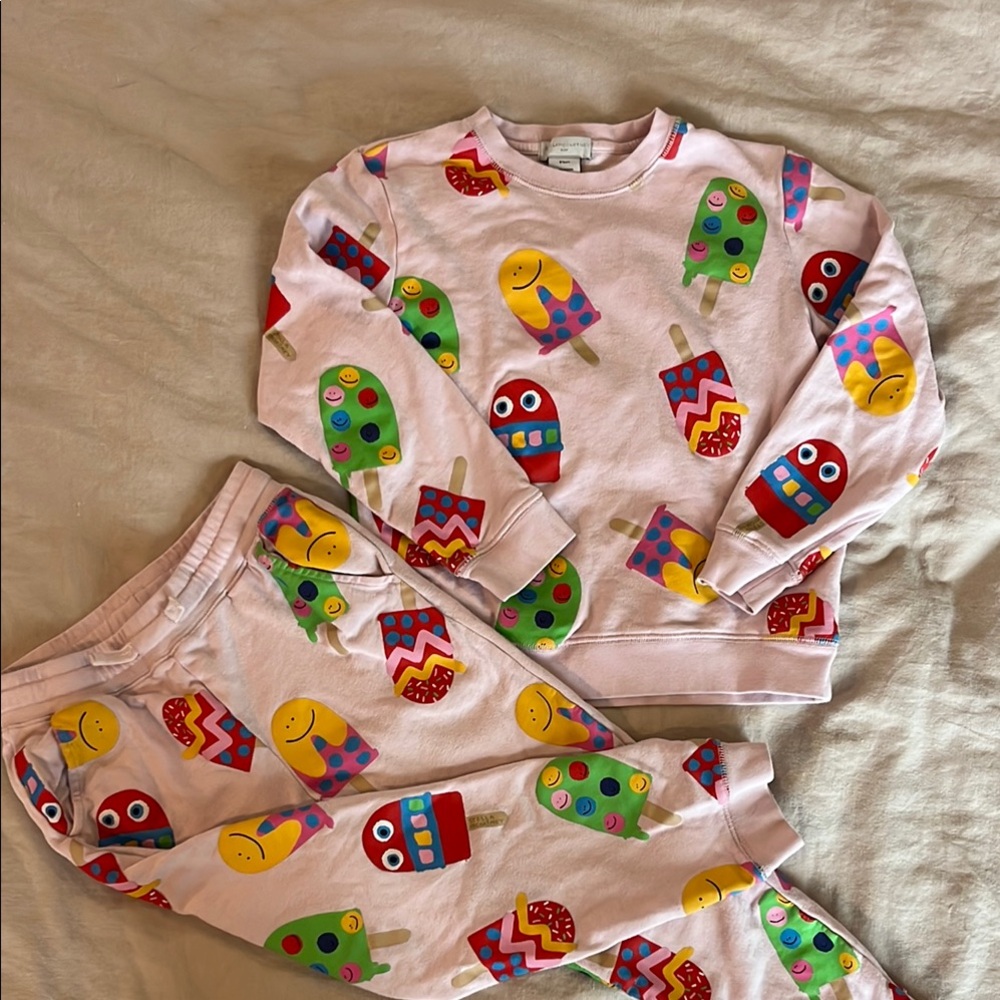 Colorful Ice Cream Print Kids Sweatsuit